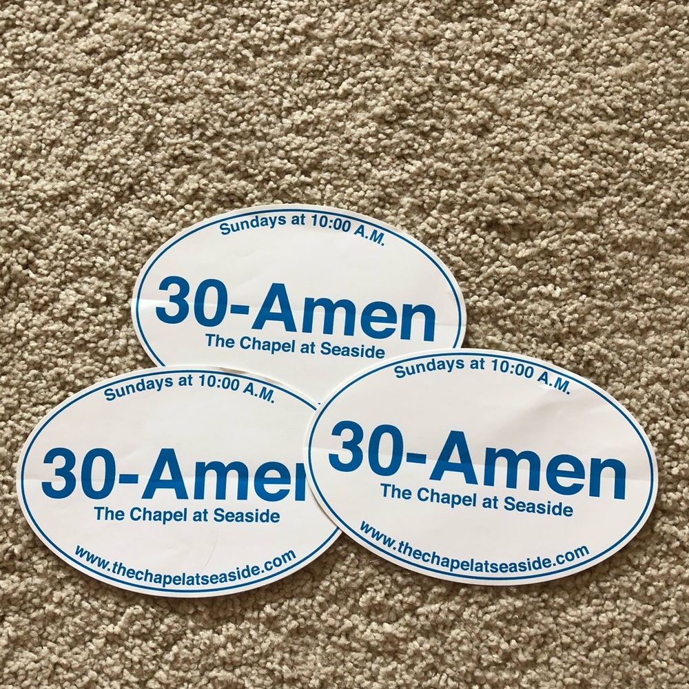 30-Amen the chapel at seaside stickers (all 3).